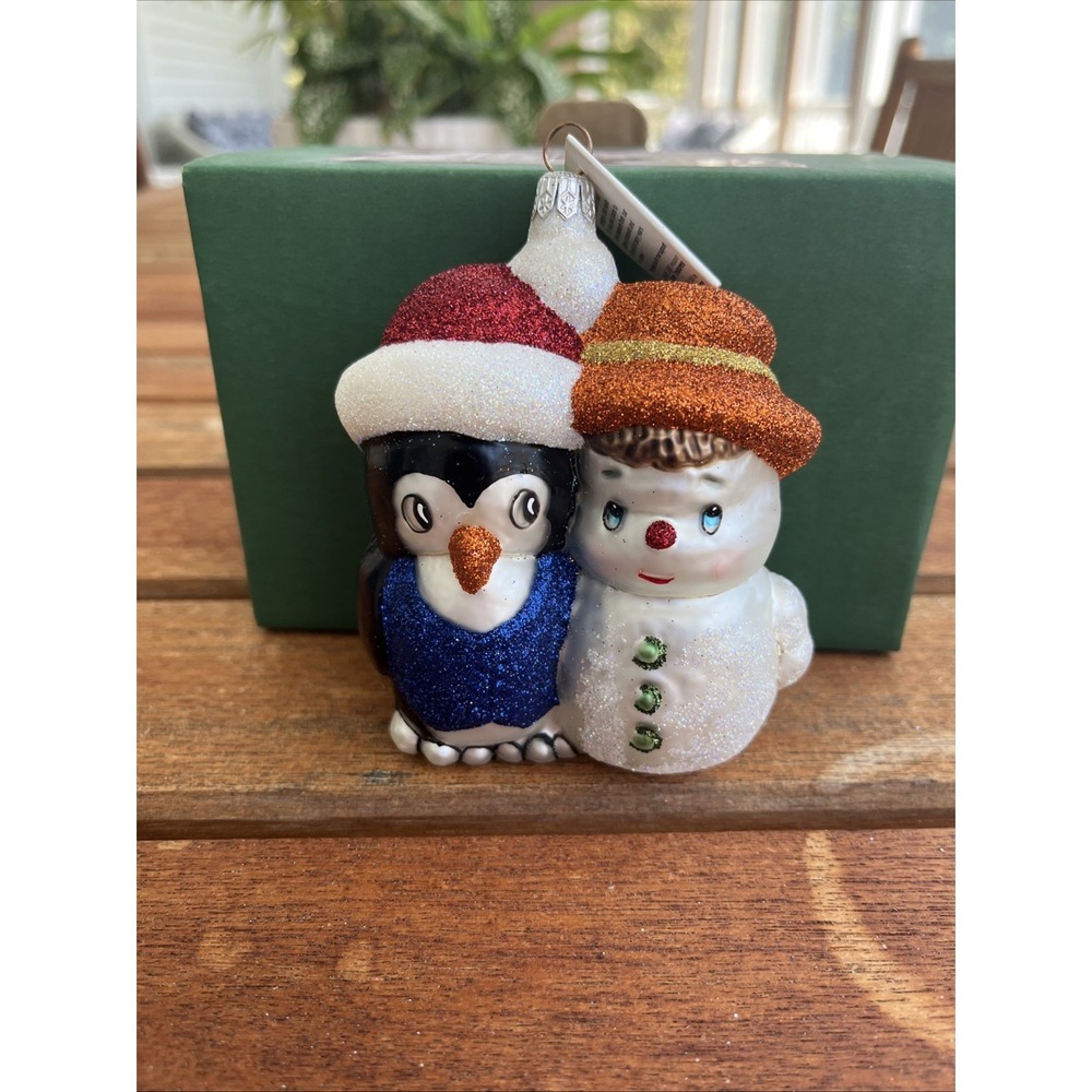 RARE Beat Friends Polar Bear Penguin Slavic Treasures Poland Hand Blown Ornament